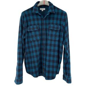 Free Assembly Fleece Plaid Shirt Men's Large Green